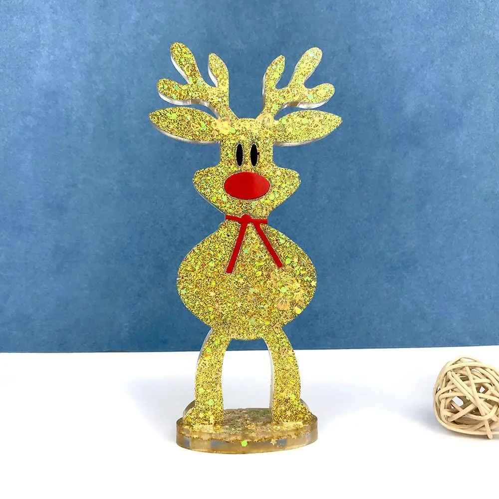Handmade Desktop Ornament DIY Crafts Casting Mould Christmas Elk Silicone Mold Christmas Deer Resin Molds