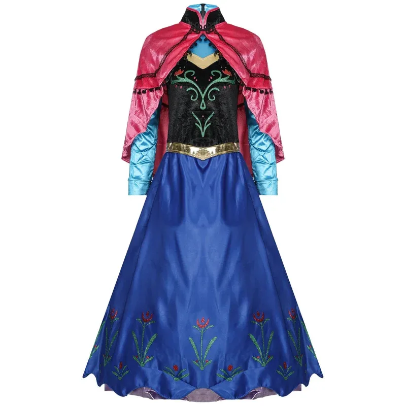 

AA 2025 New Frozen Anna Princess Long Dress Adults Snow Queen Elsa Cosplay Costume Fairy Tale Party Dresses for Women Hallow ☆ ☆