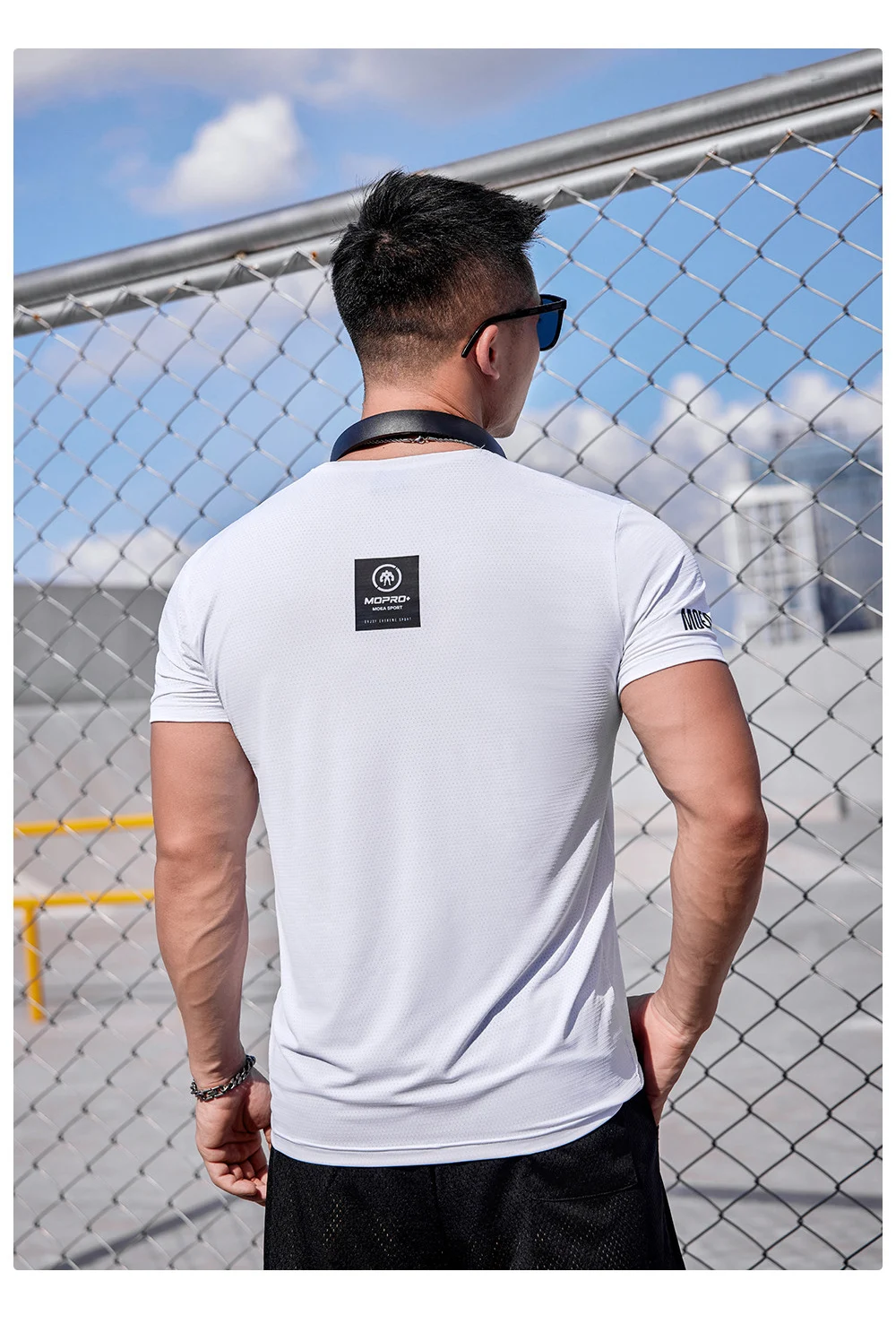 Gym Clothes Male Letter Print Slim Fitness Tshirs Muscle Boy Slim Breathable Quick-drying Summer Sports Tee Tennis Short sleeves