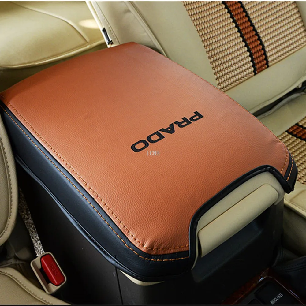 Luxury Genuine Leather Armrest Cover for Toyota Land Cruiser Prado 150 - Chromium Styling Upgrade