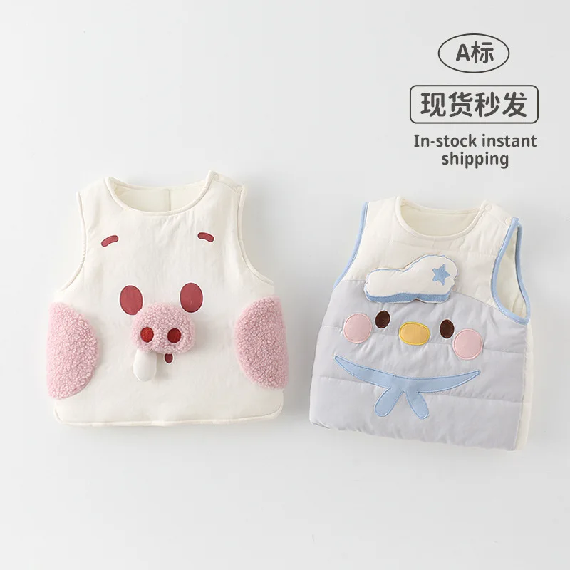 سترة حيوانات مبطنة برسوم كارتونية للرضع والأطفال الصغار لخريف وشتاء 2025 - سترة حرارية لطيفة على شكل خنزير وشيكي للطقس البارد #2