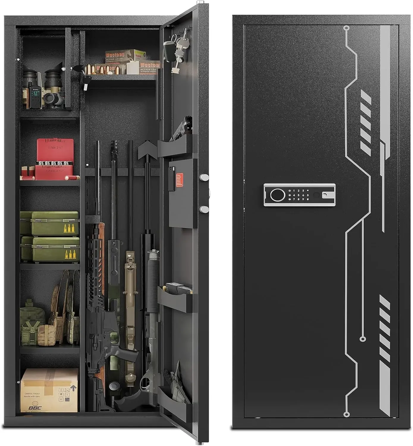 8-12 Gun safes,Rifle Safe,Gun Safes for Home Rifle and Pistols, Long Gun Safe for Rifle Shotgun for Home,Adjustable Shelves