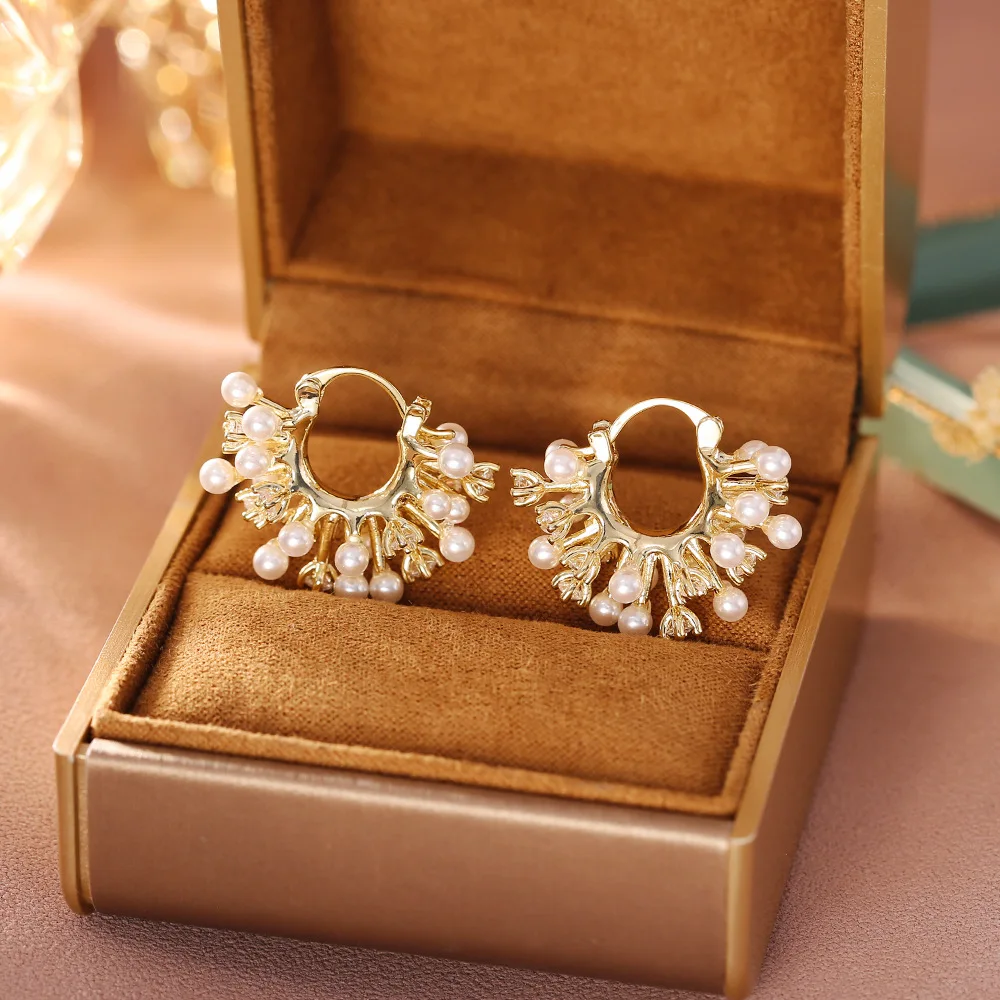 Retro zircon millet beads earrings, light luxury, high-end, exquisite and versatile earrings, niche design, fashionable earrings