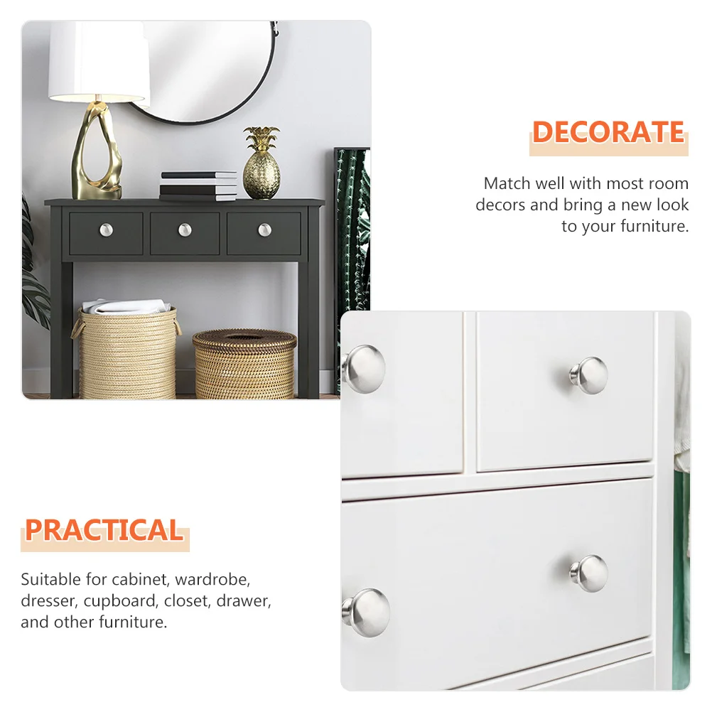 

30Pcs Stainless Steel Drawer Knobs Round Cabinet Knobs for Kitchen Wardrobe Dresser Cupboard Handles Pulls Home Decor