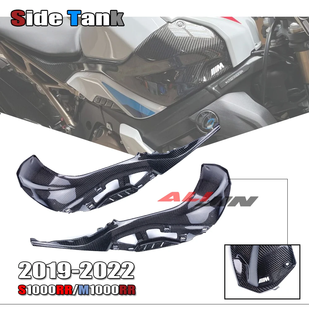 

For BMW S1000RR M1000RR 2019-2023 M1000R 100% Real Carbon Fiber Motorcycle Gas Fuel Tank Side Panel Fairing Protectors S1000 RR