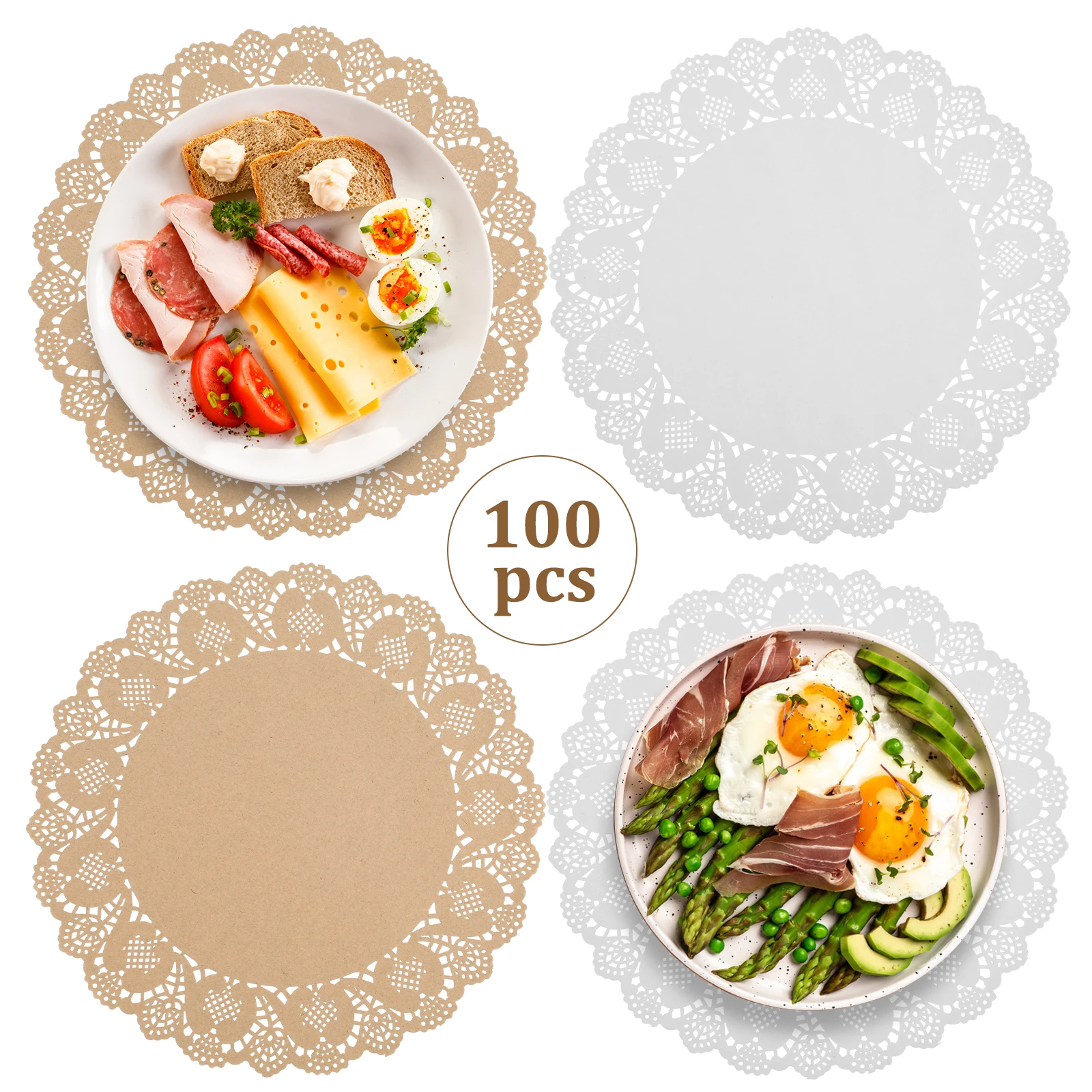 100 قطعة المفارش المستديرة الدانتيل ورقة مكان الحصير المتاح المفارش للطعام الكعك الحصير حفلات الزفاف أدوات المائدة الحرف ديكور #1