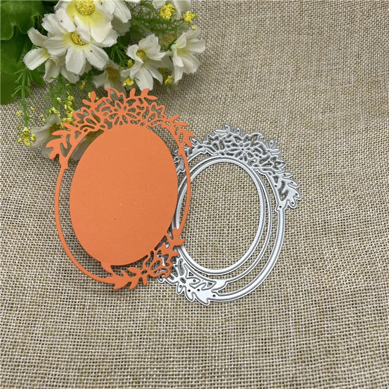 Oval Lace Flower Frame Metal Cutting Dies Stencils For DIY Scrapbooking Decorative Embossing Handcraft Template