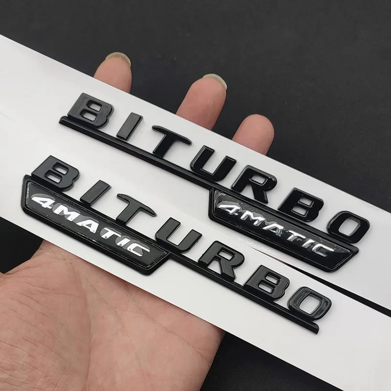 ABS Chrome Black Car Rear Trunk Badge Sticker Logo GLC 43 BITURBO 4MATIC Emblem For Mercedes Benz GLC43 Accessories