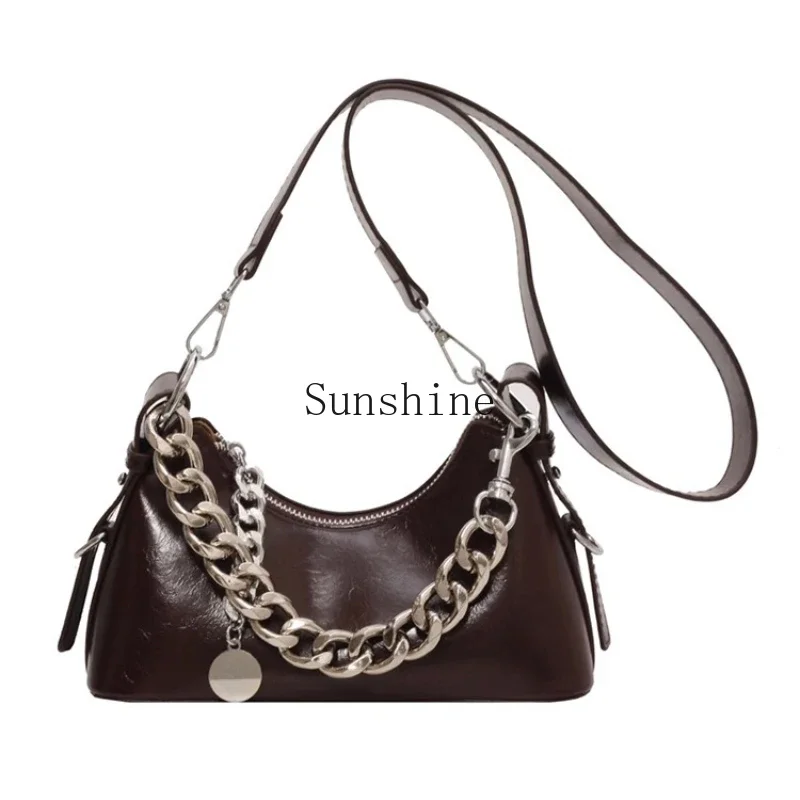 

Versatile Premium Texture Niche Single Shoulder Underarm Crescent Small Square Bag Girl