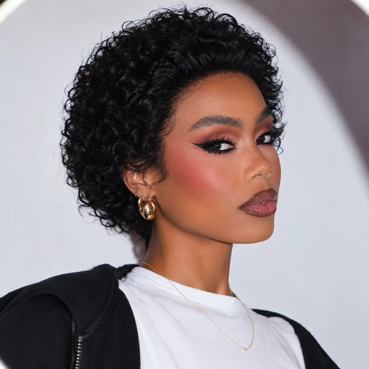Short Pixie Cut Curly Lace Front Human Hair Wig 13x1 Lace Area Elegant Curly Wave Style For Women Halloween Daily Party Wear