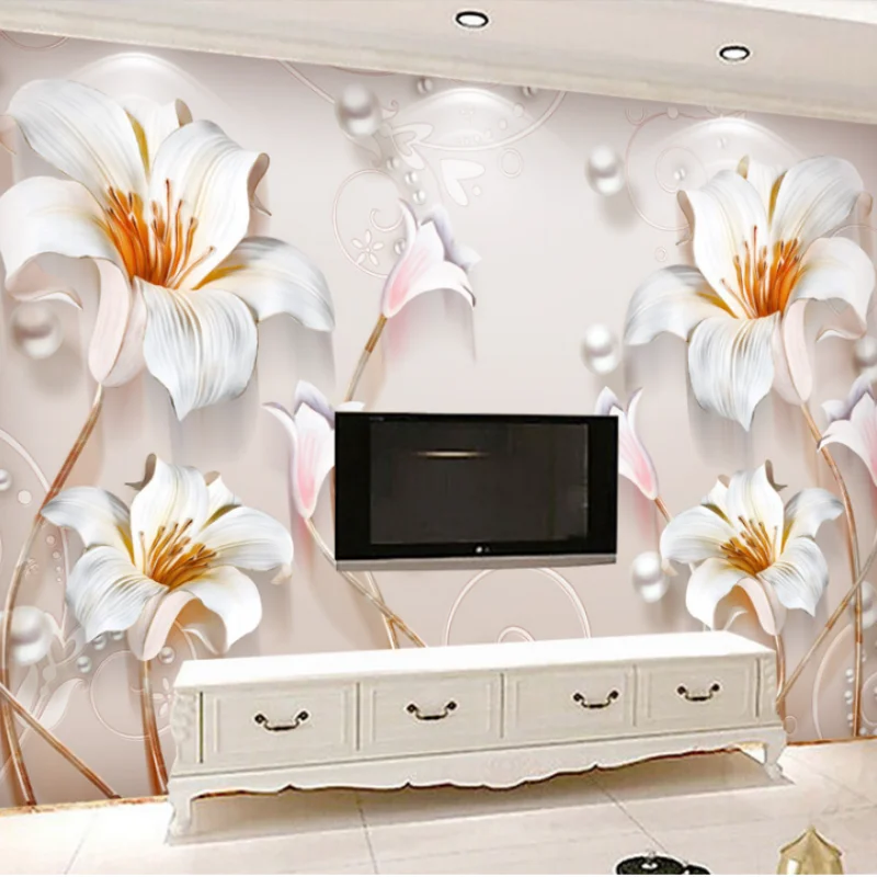 

Modern minimalist flower wallpaper living room bedroom background warm rose jewelry bedroom mural custom wallpapers home decor