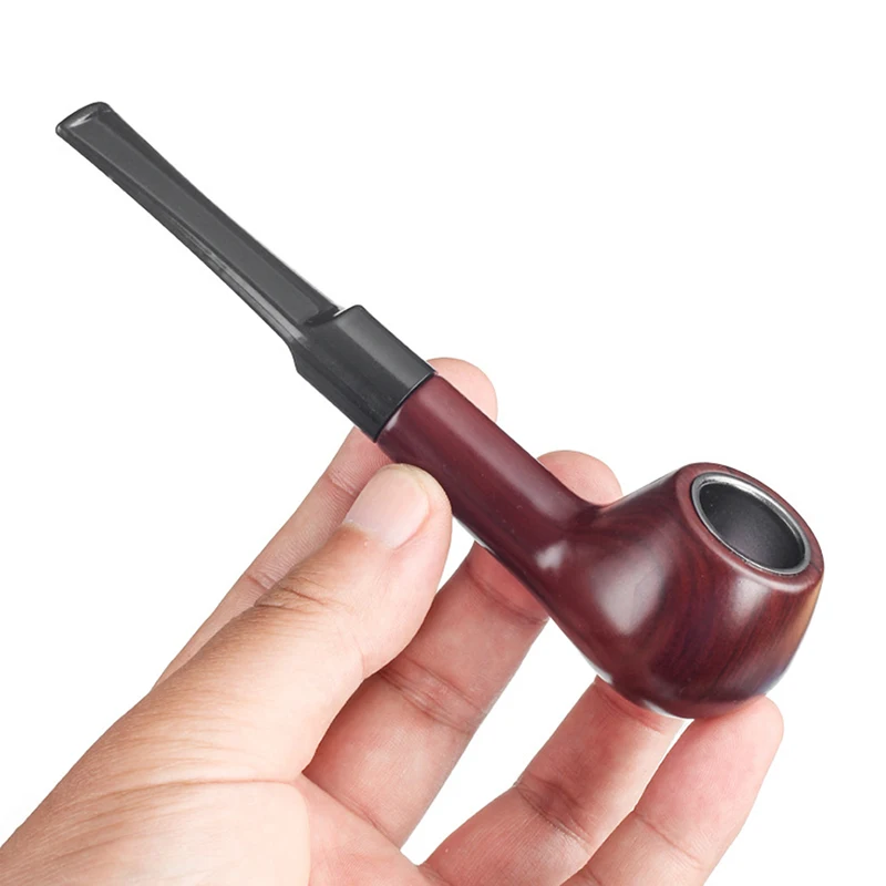 

1pcs Traditional Straight Stem Tobacco Pipe, Bakelite Resin Filter, Durable Portable Smoking Accessory