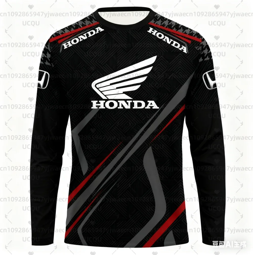 

2026 Мужская и женская футболка с длинными рукавами для езды на мотоцикле Speed Adventure Honda, летняя быстросохнущая футболка с длинными рукавами