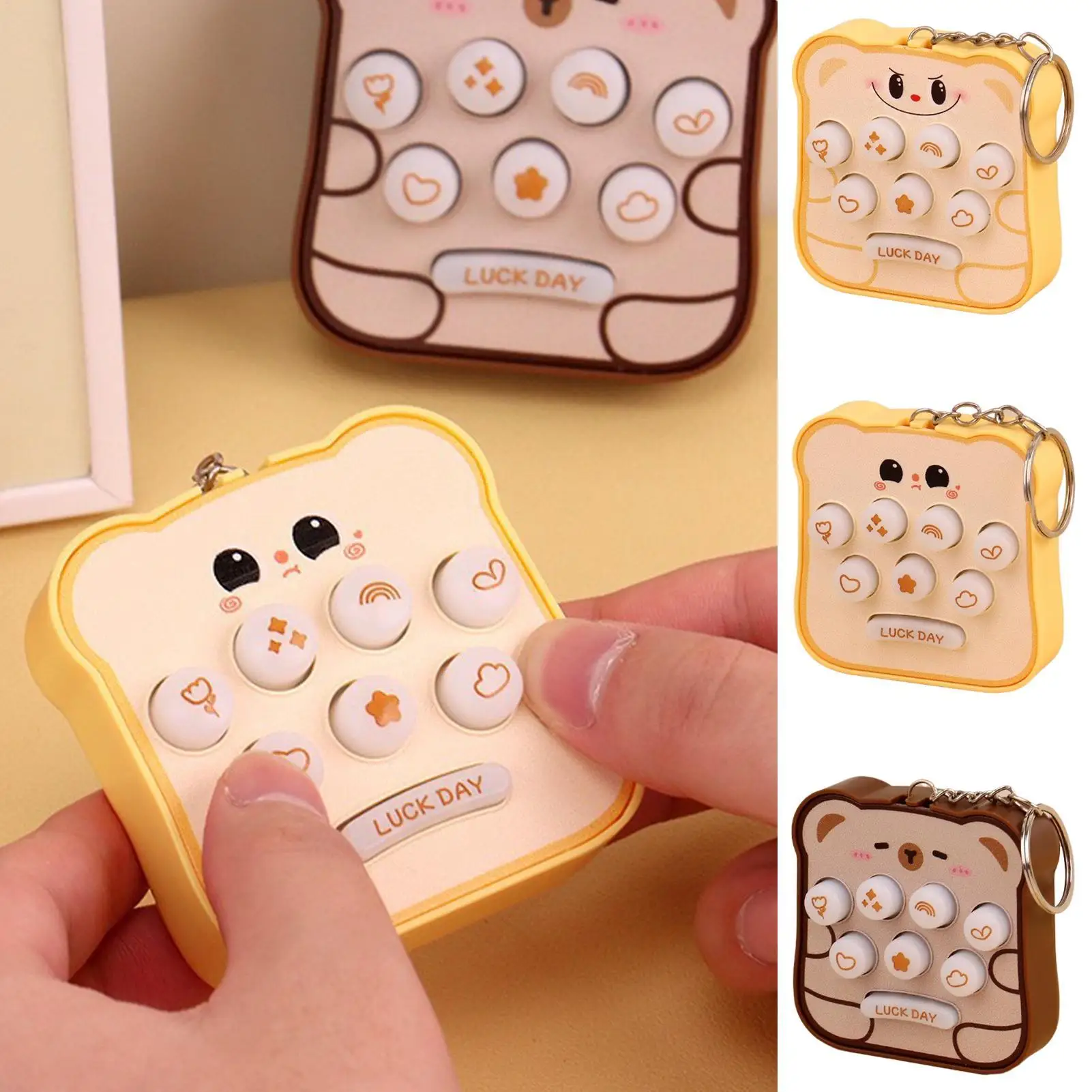 

Брелок-подвеска Whack Mole Fidget Toys для снижения стресса, милый светящийся Fidget, портативный аксессуар для расслабления, активности для дома, дня рождения