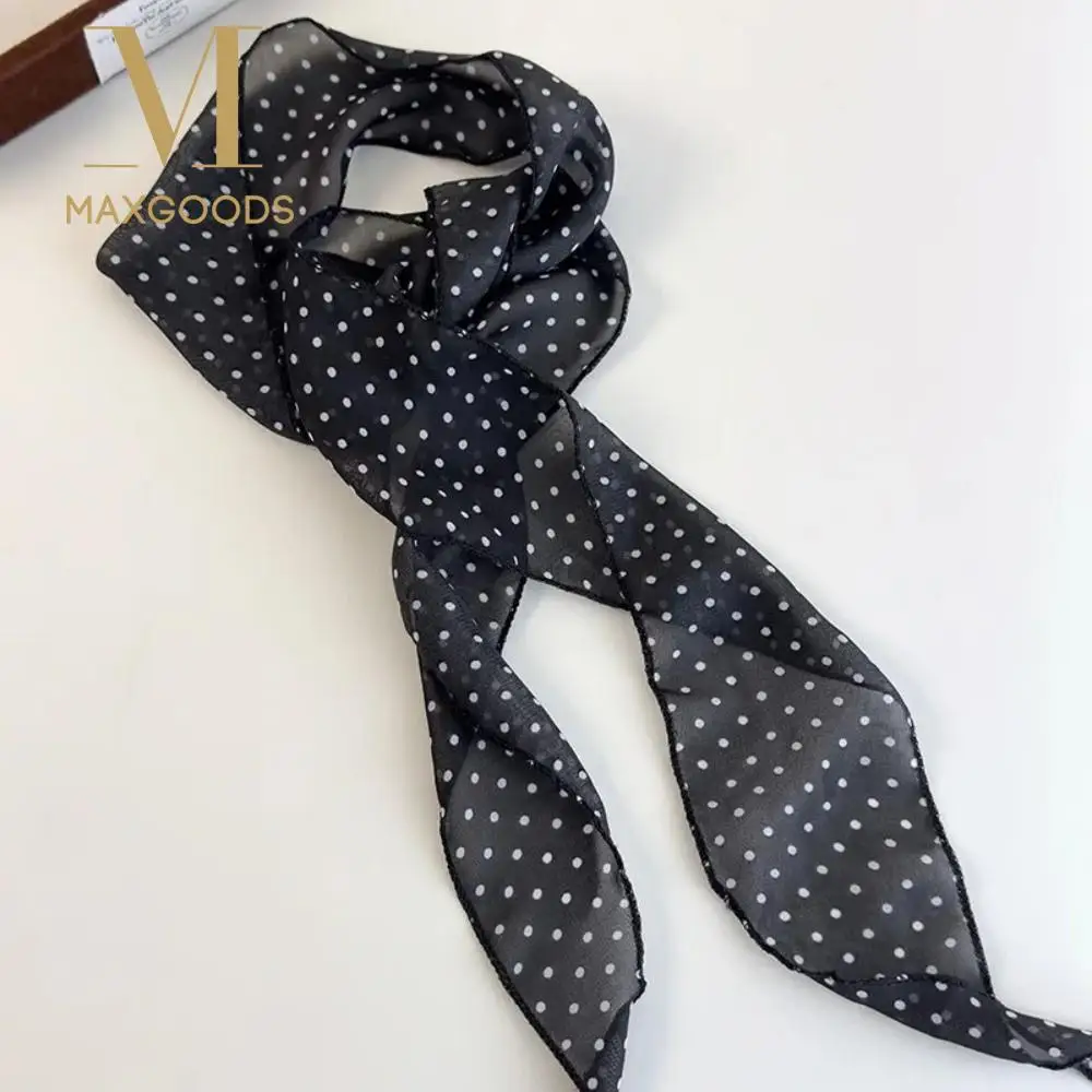 

Fashion Leopard Print Scarf Belt Polka Dot Boho Hair Band Head Wrap Satin Accessories Luxe Versatile Women Neckerchief
