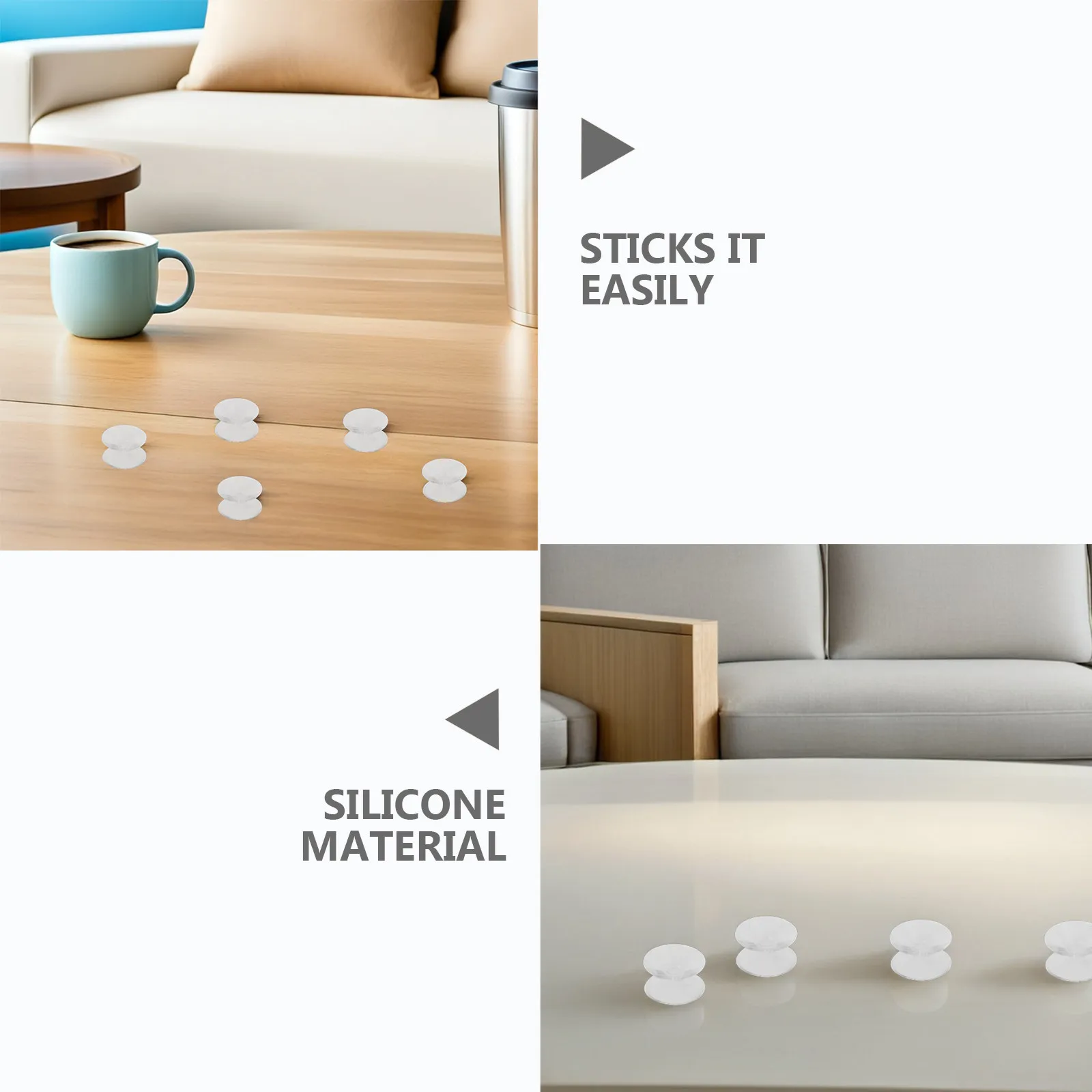 24Pcs Clear Double-Sided Suction Cup Spacers for Glass Countertops Anti-Slip Table Top Cushioning Pads Home Holiday Decoration