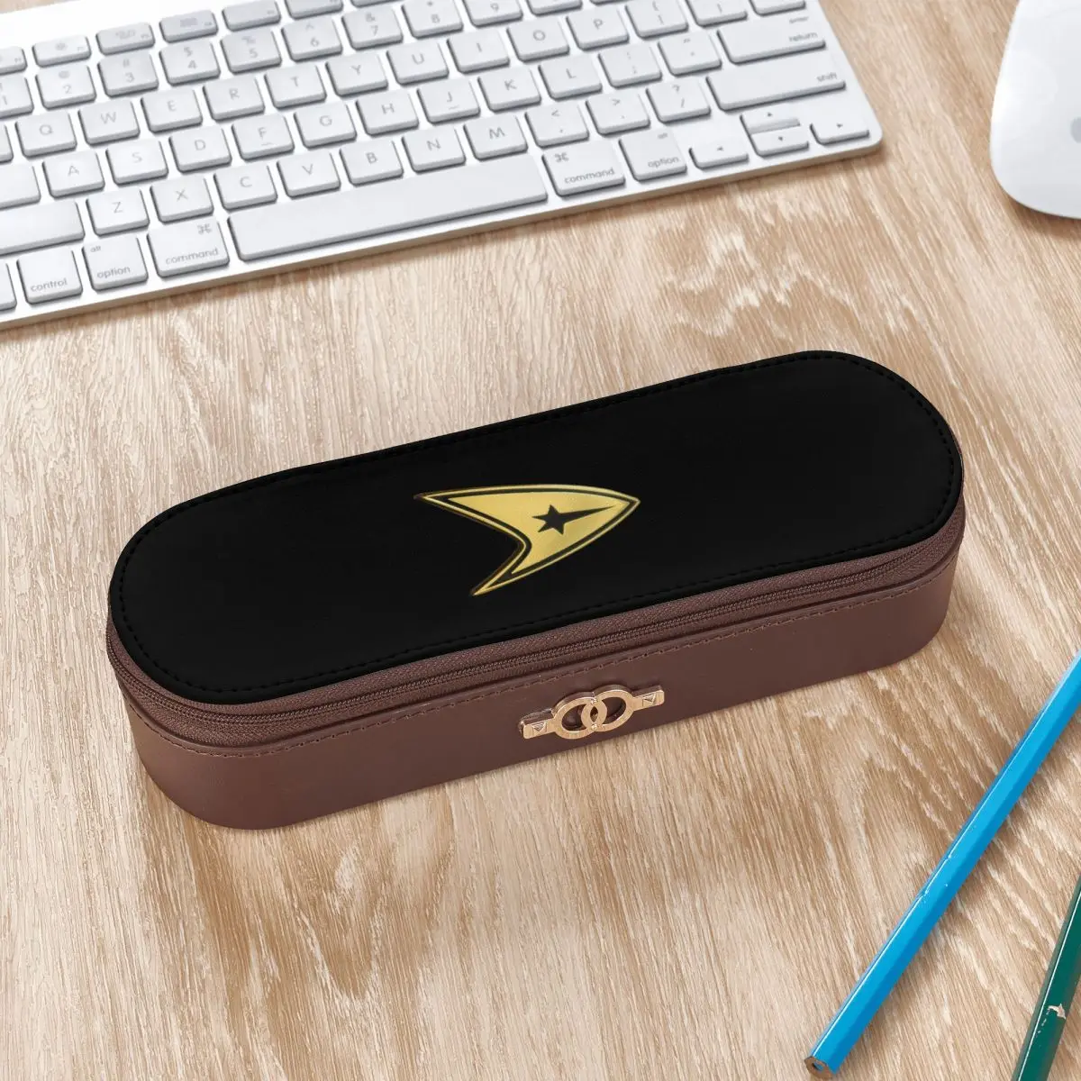 Star Treks Science Fiction TV Series _pixian_ai Leather Pencil Cases Pencil Pouch Storage Stationery Supplies Pen Box