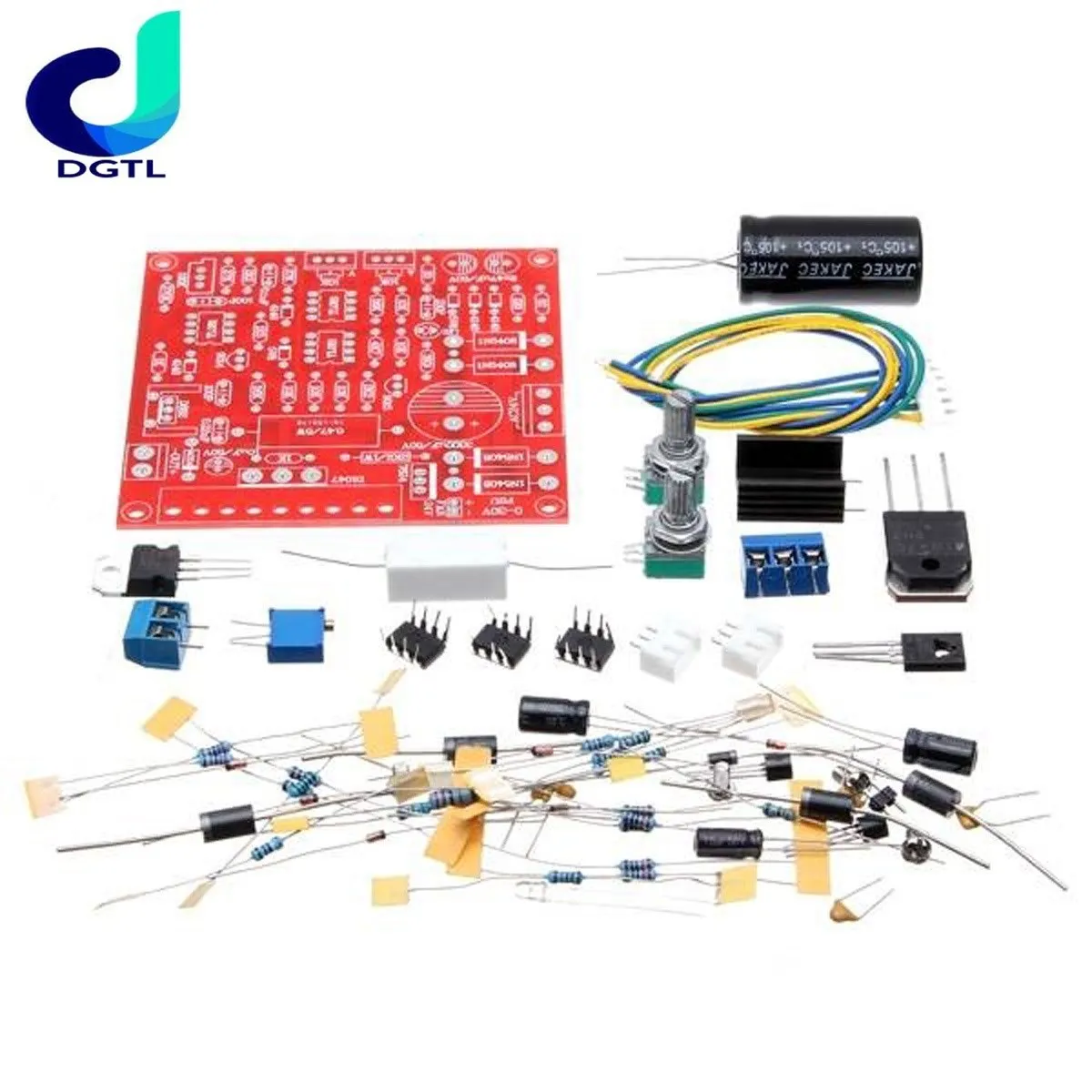 0-30V Red 2mA-3A Continuously Adjustable DC Regulated Power Supply DIY Kit for school education lab DIY Kit