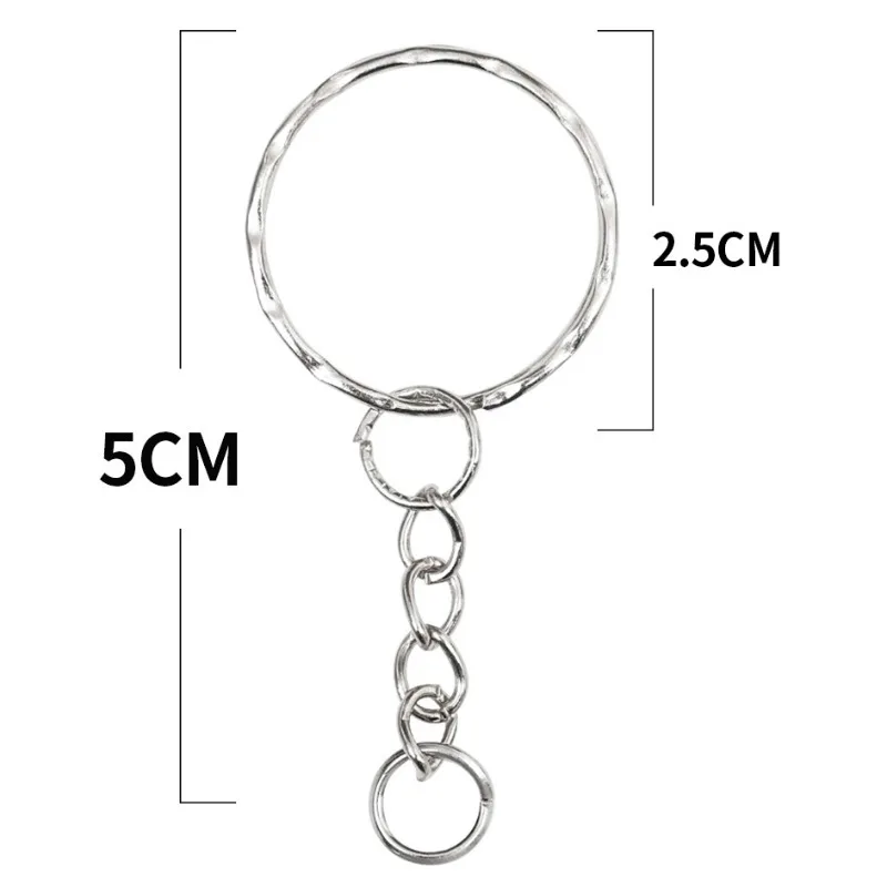 DIY Pattern Keyring Open Loop Key Chain Split Ring Hanging Chain Metal Key Ring Light Small Keychain Key Pendants Accessories