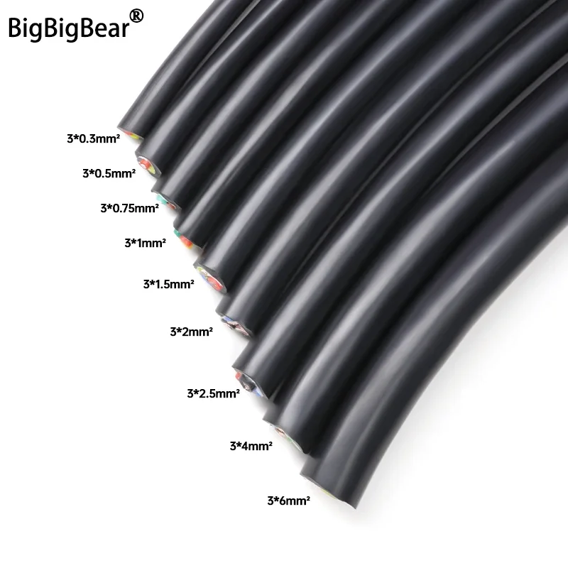 

Flexible Silicone Wire Black Square 0.3 0.5 0.75 1 1.5 2 2.5 4mm x 2 3 4 6 Cores Tinned Copper High Temperature Cable