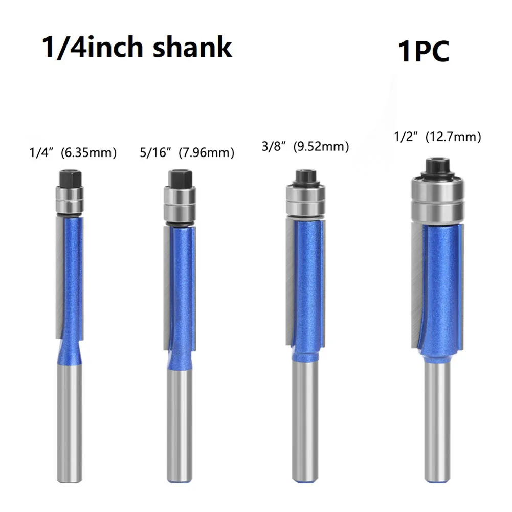 Plastics Router Ply-woods Soft Non-ferrous Metals 1/4 Shank Router Bit Efficient Cuts Smooth Running Wood Trim