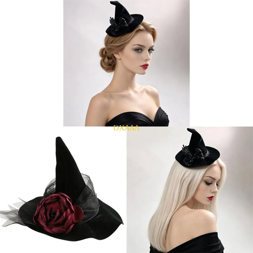 

DXAA Stylish Spiders Flower Hair Clip Elegant Witch Headpiece For Halloween Cosplay Event