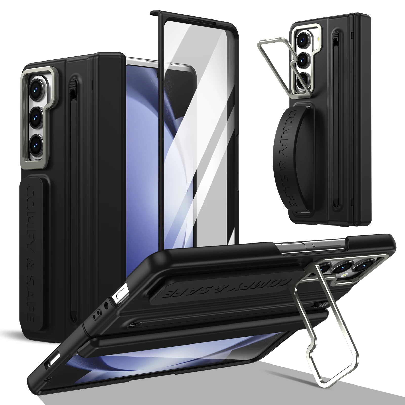 With Stylus Pen Glass Film Phone Case For Samsung Galaxy Z Fold 8 Ultra Fold8 Wide Fold7 Fold6 Fold 8 7 6 5 4 3 Hinge Protection