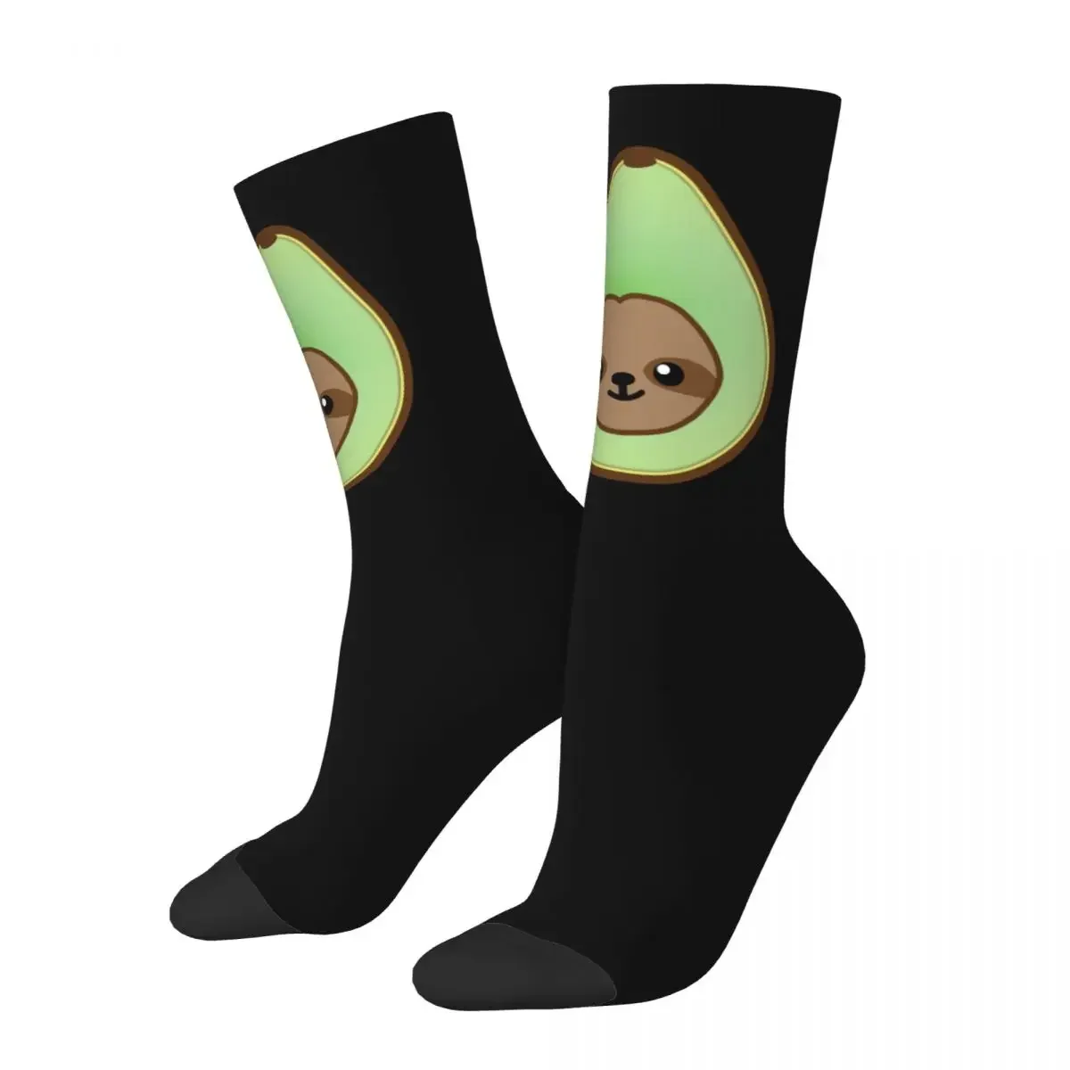 

Harajuku Slothocado Sloth Avocado Breathable Basketball Socks Cartoon Middle Tube Socks for Women Men Non-slip