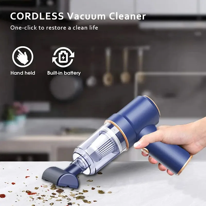 2in1car Wireless Vacuum Cleaner Portable High Power Multiple Brush Head Charging Base Type-c With Held Household Vacuum JJ3090
