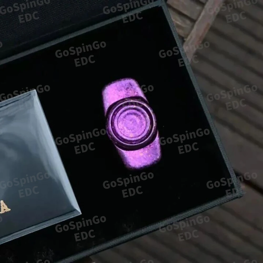 AuroraEDC ลูกบอลสปินเนอร์ไทเทเนียมแบบคริสตัลสองใบพัด ดีไซน์ดั้งเดิม ของเล่นคลายเครียด