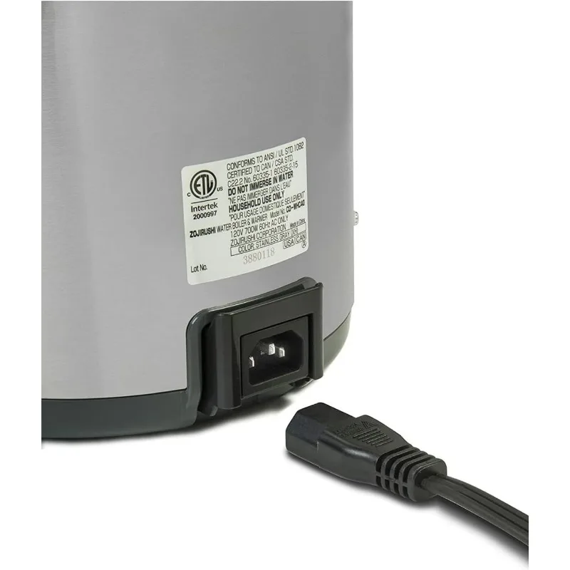 غلاية مياه CD-WHC40XH Micom وسخان، 135 أونصة، رمادي مقاوم للصدأ