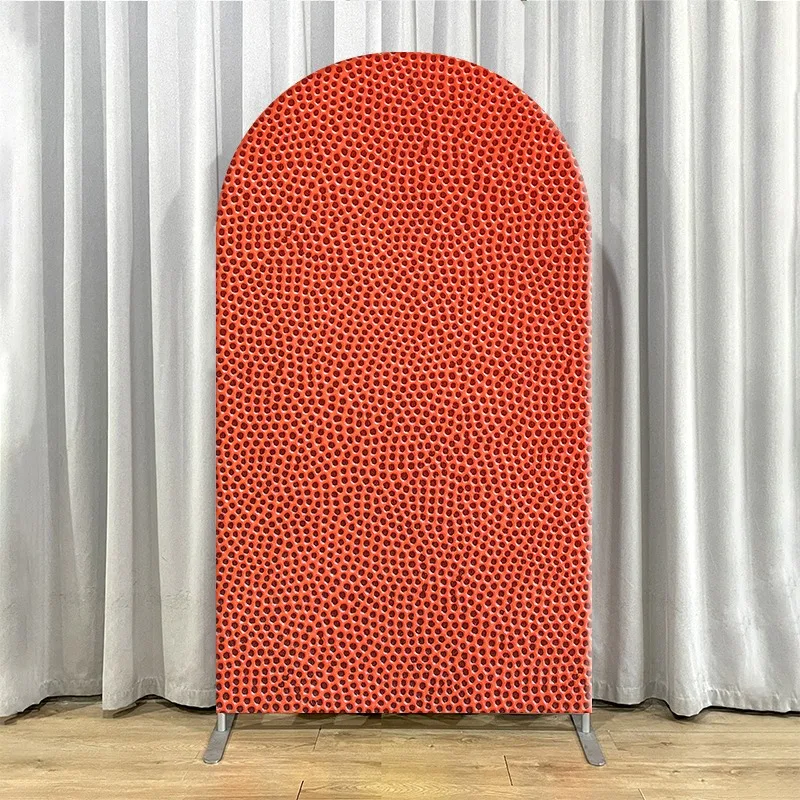 Arch Backdrop Cover Single Side Basketball Birthday 3D Style Hoop Ball Orange Party Decoration Photo Booth Background Event Room view 4