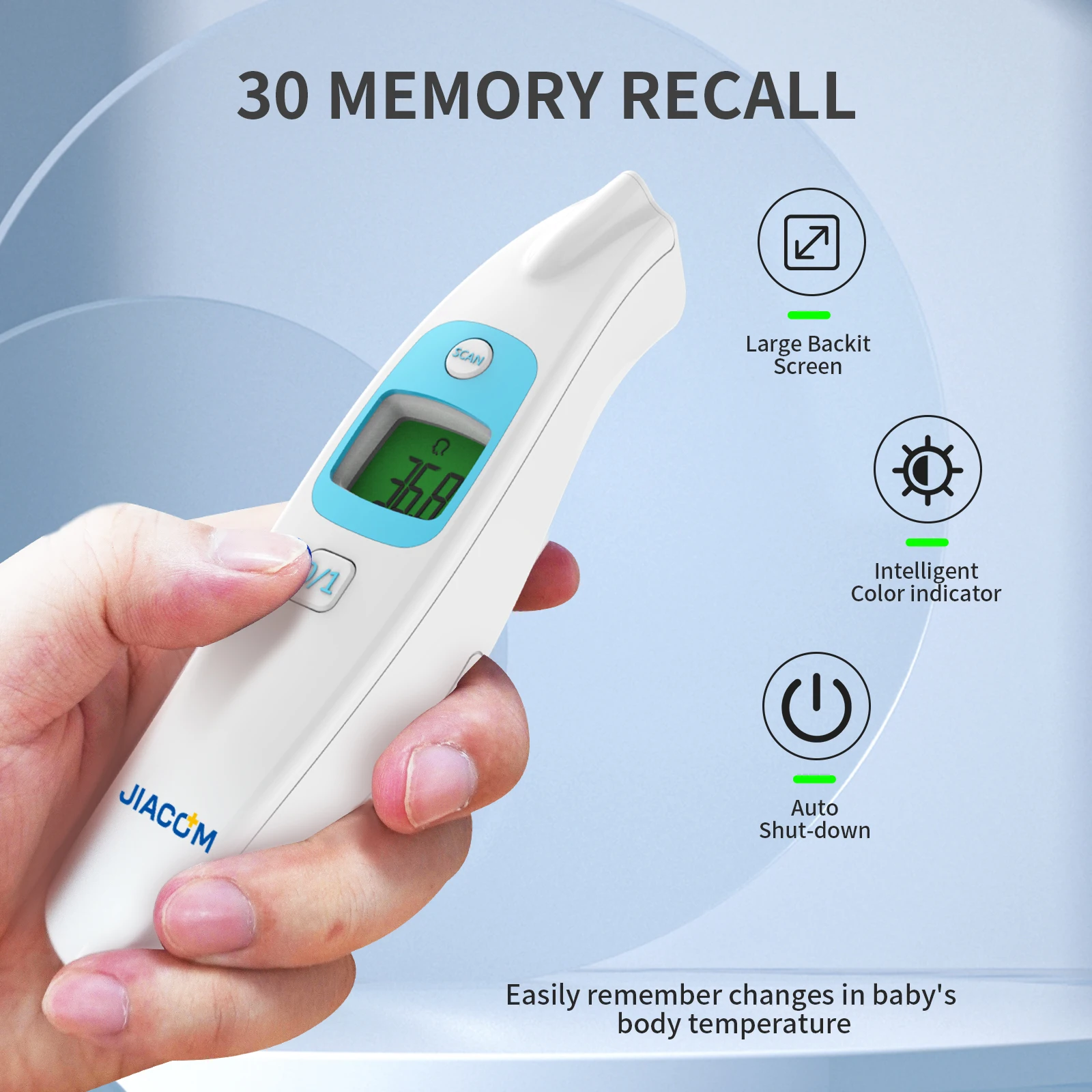 

Бесконтактный термометр для взрослых и детей, быстрый точный цифровой термометр с сигнализацией лихорадки, лобный термометр