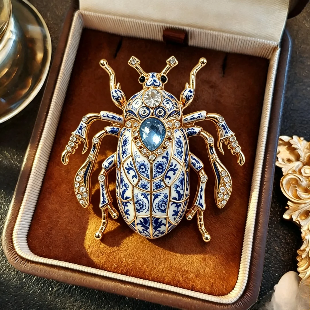 Baroque-Style Luxurious and Beautiful Beetle-Design Brooches for Men and Women, Jewelry, Fashion Accessories, and Party Gifts view 6