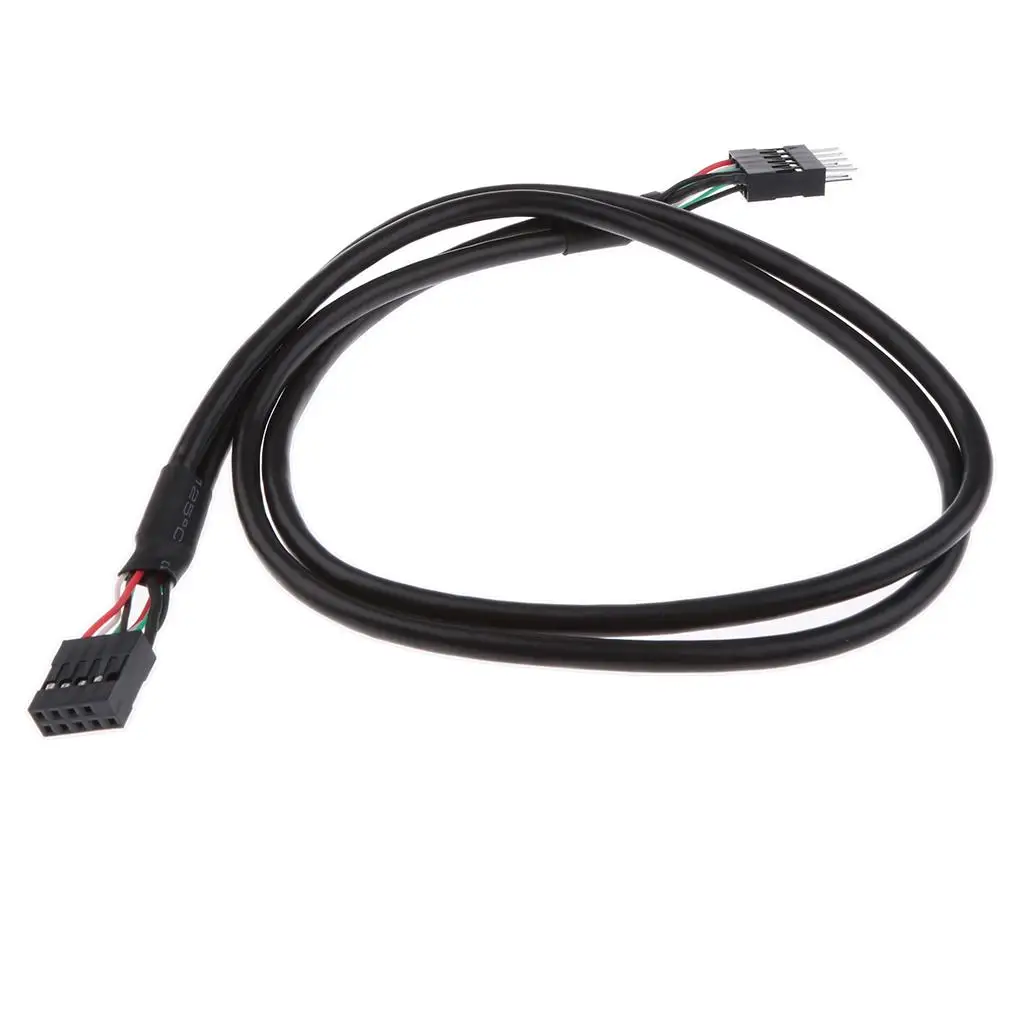 

USB 2.0 9-контактный на 9-контактный USB-удлинительный кабель «папа-мама», черный-50 см