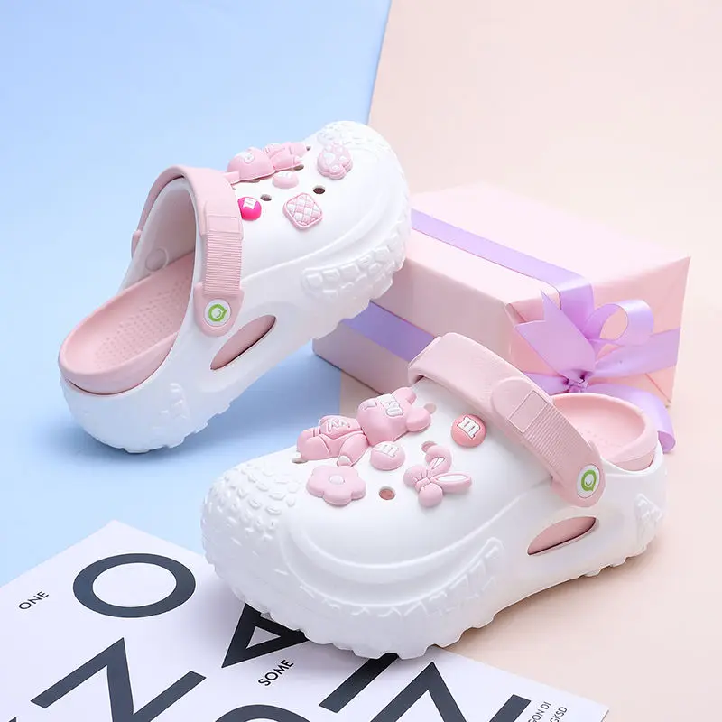 2024 new women clogs decorative charms girl\'s garden shoes eva soft cloud slide outdoor indoor beach