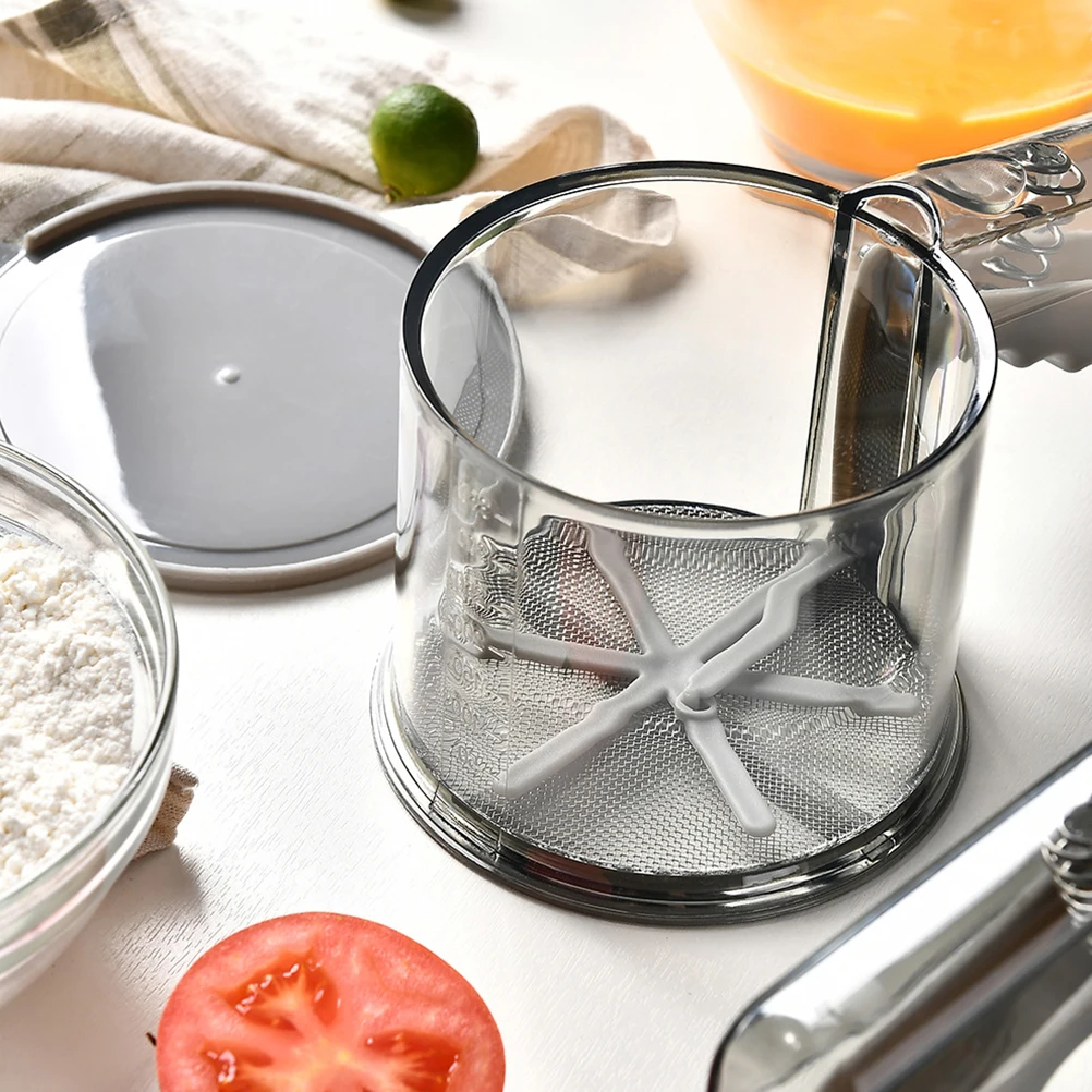 

Dual Layer Flour Sifter Portable Powder Sugar Sifter With Handle Kitchen Gadgets For Baking Coffee Cocoa Powder Handheld Manual