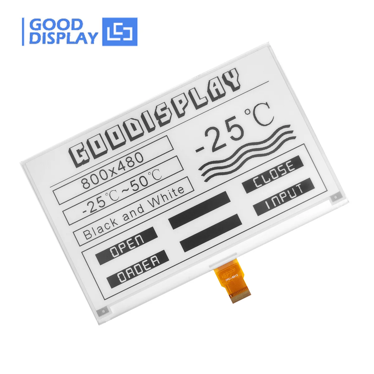 7.5인치 전자종이 디스플레이 HD 800x480 흑백 전자잉크 화면 4s 새로 고침 -25 ° C 내한성 E 잉크 디스플레이
