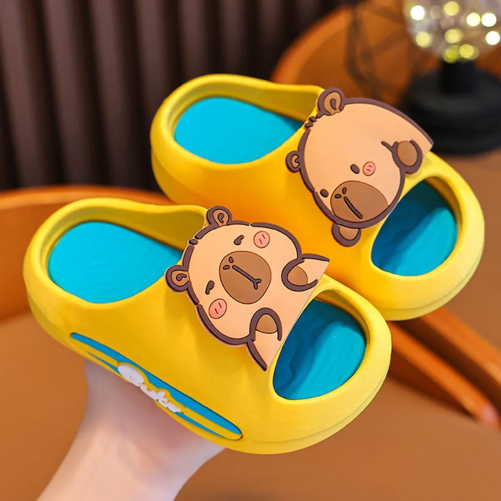 

Cartoon Cute Capybara Slippers Anti Slip EVA Cartoon Animal Slippers Solid Color Platform Children's Bathroom Sandals Beach