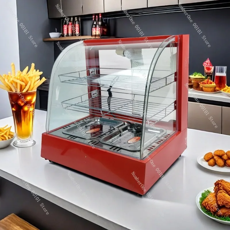 Constant-Temperature Heating Ready-to-Eat Food Cabinet, Commercial Insulated Food Warmer for Egg Tarts, Fried Chicken,Hamburgers