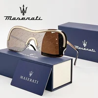 MASERATI Gafas de sol Nuevas gafas de moda Elegantes sin marco Sombras con montura de metal para hombres Mujeres Cool Pose Diseño de moda 10785