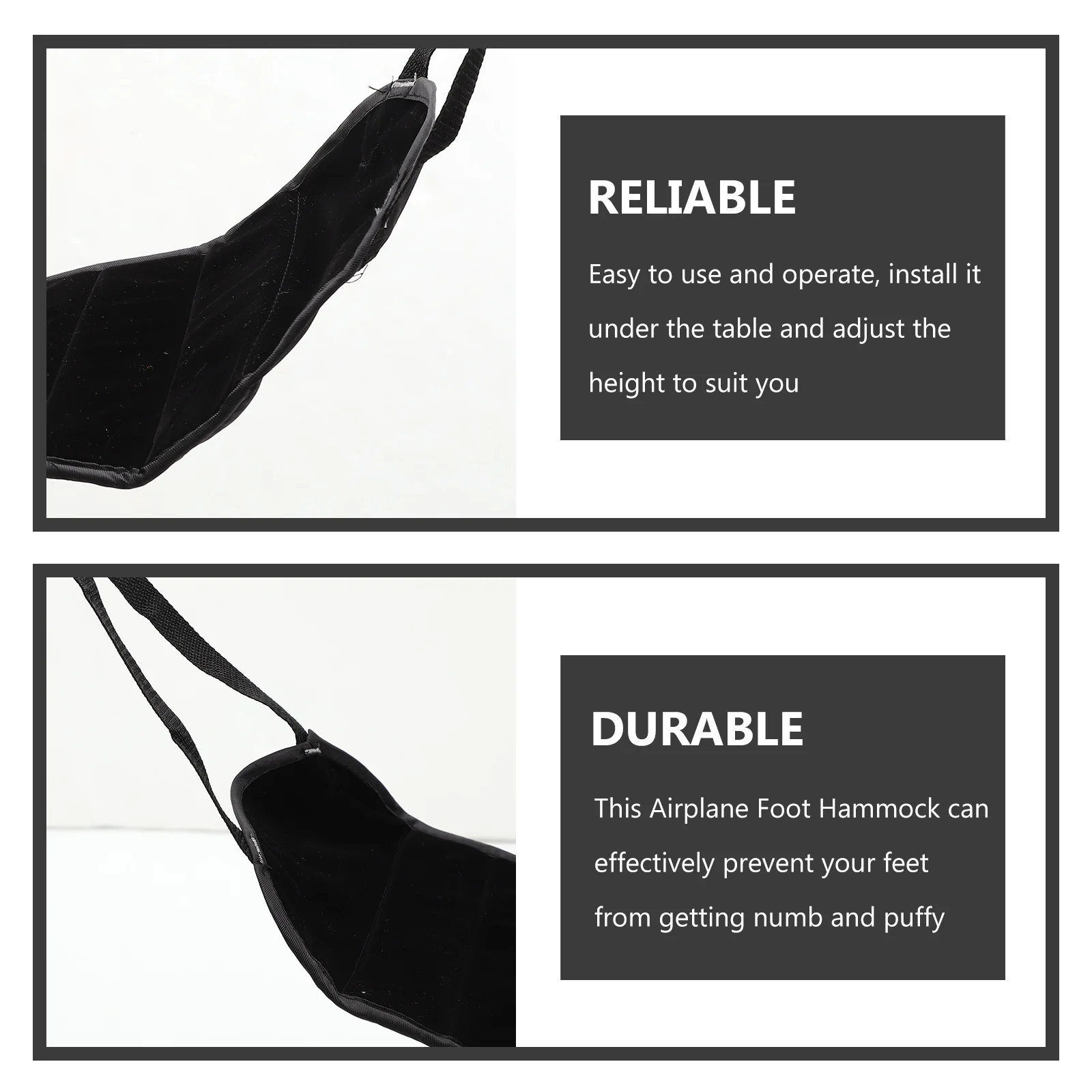 

Airplane Foot Hammock Adjustable Travel Footrest Comfortable Office Footrest Hammock for Flight Train Home Use Travel Essentials