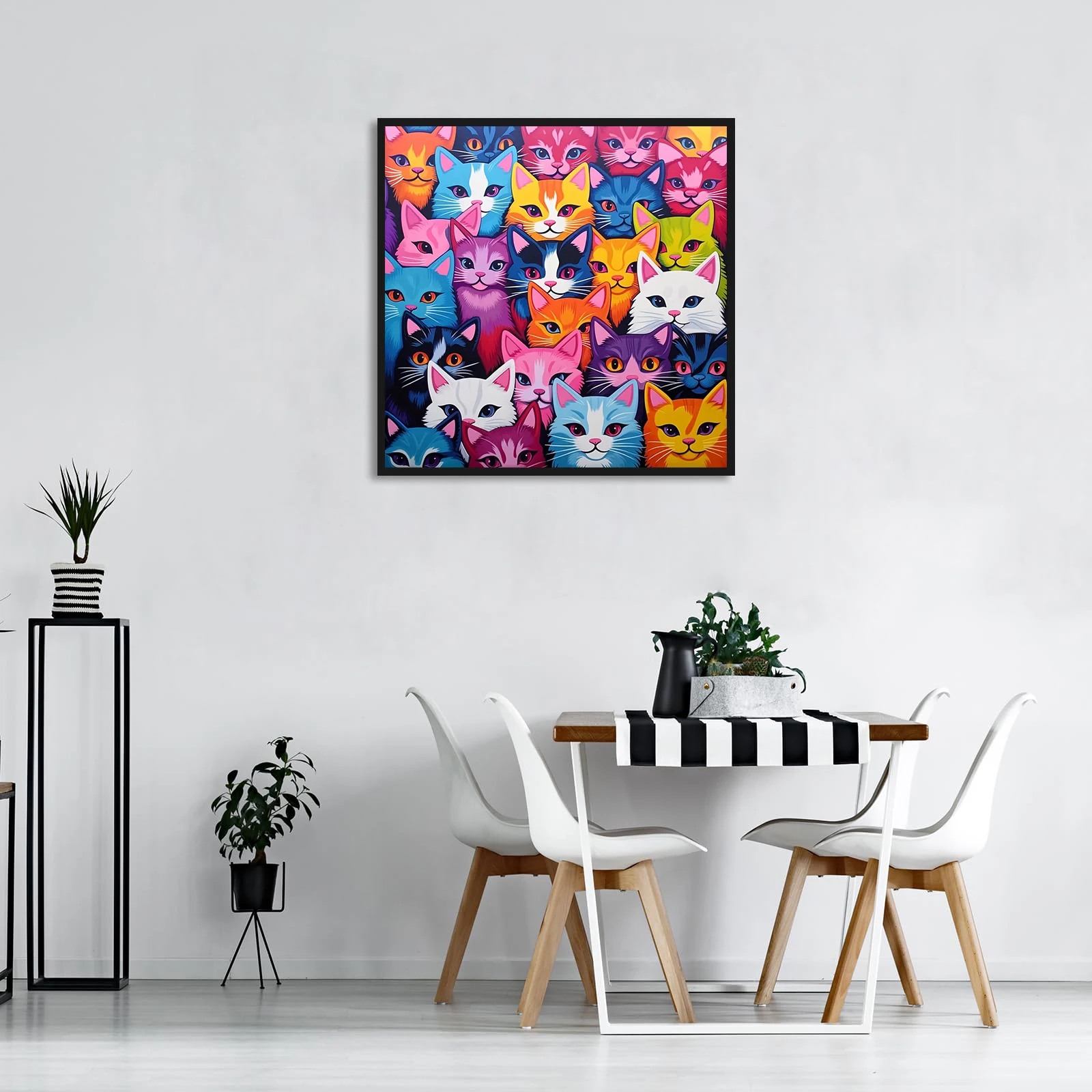 1pc DIY 5D Diamond Painting Full Diamond  Multicolor Cats Diamond Painting, Handmade Home Art Gift Diamond Painting Kit