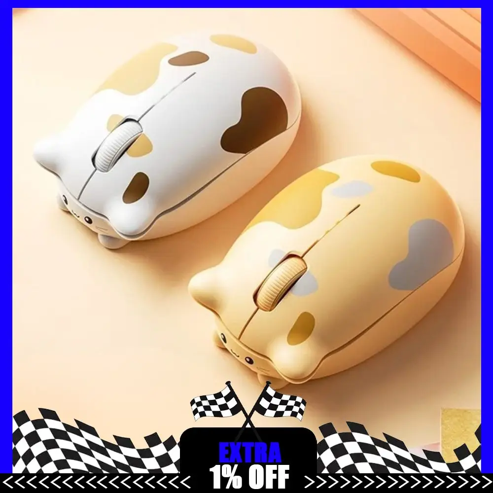 

Беспроводная мышь Inphic Cute Cat Bluetooth 2,4G, мышь для котенка с плюшевой имитацией кошки, бесшумная перезаряжаемая магнитная меховая оболочка кошки