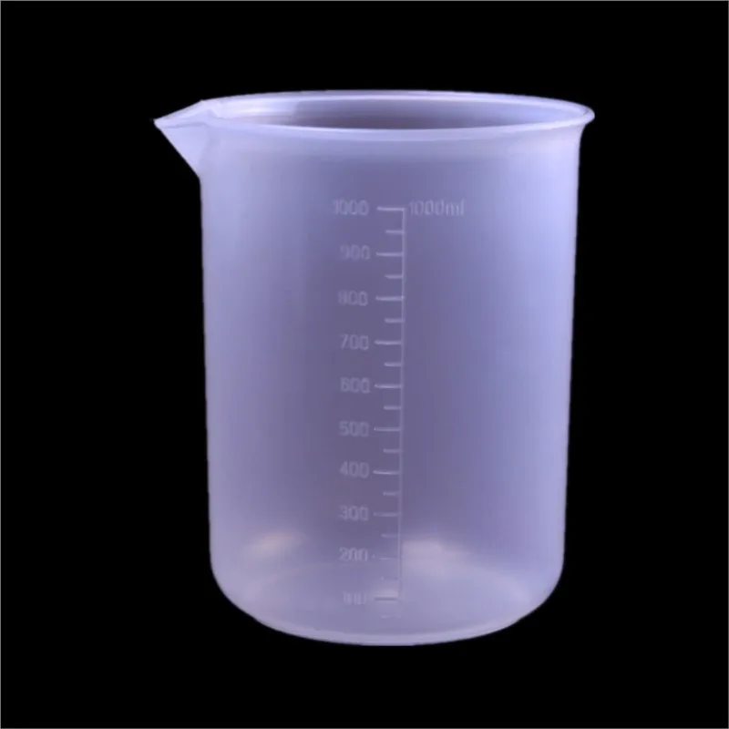 4pcs/lot 1000ml Plastic Graduated Beaker Cup Laboratory Chemistry set lab PP beaker