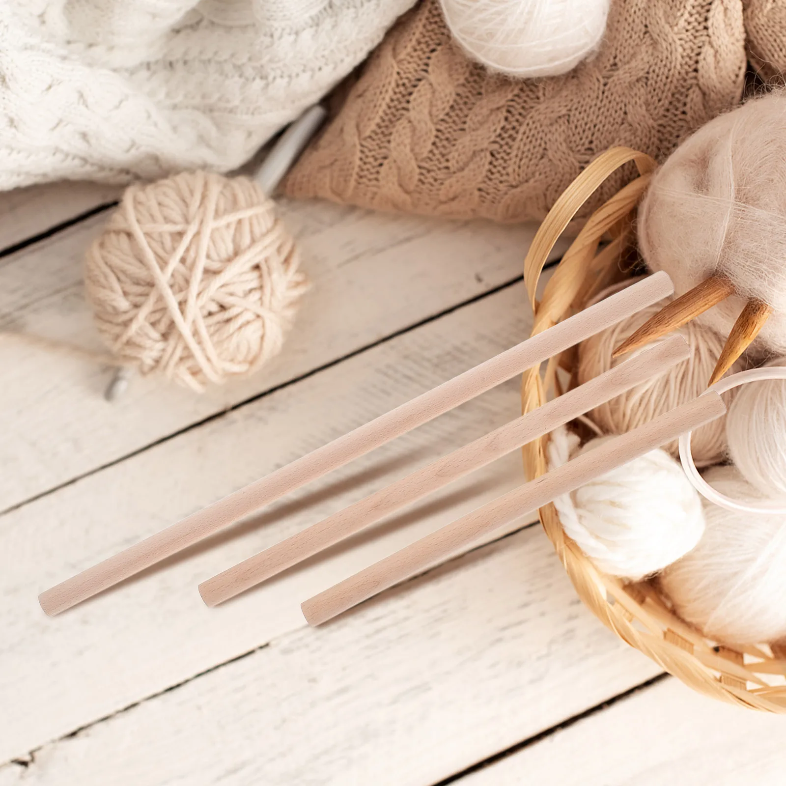 

6 Pcs Round Stick Tapestry Hanging Rods Decorate Beige Beech Driftwood for Crafts