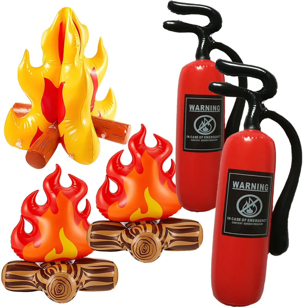 Inflatables Fire Extinguisher Campfire Balloons PVC Flames Toy Balloons Birthday Party Decor Fire Truck Birthday Party Supplies