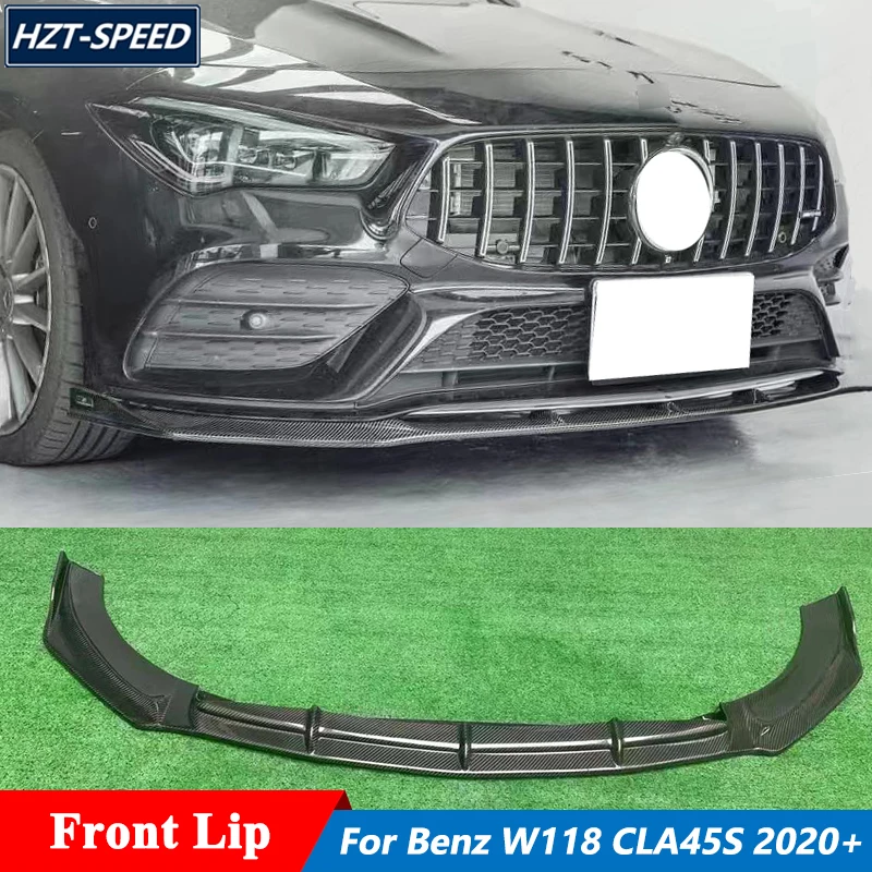 F Style Carbon Fiber Front Bumper Lip Trims For Mercedes Benz W118 CLA45S Tuning 2020 Up