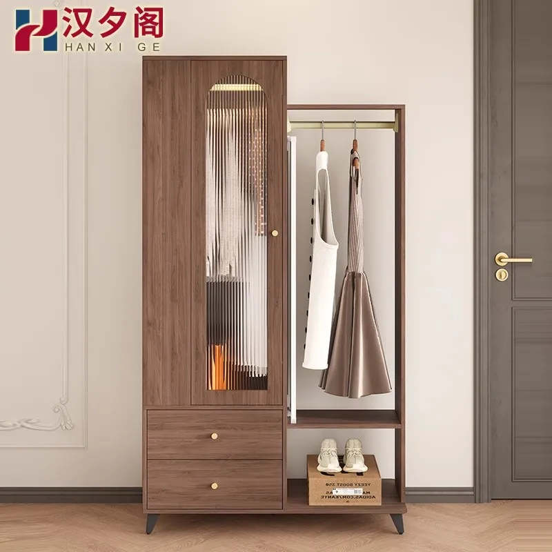 Medieval wardrobe hanger integrated bedroom coat rack storage cabinet household multi-functional storage shoe rack