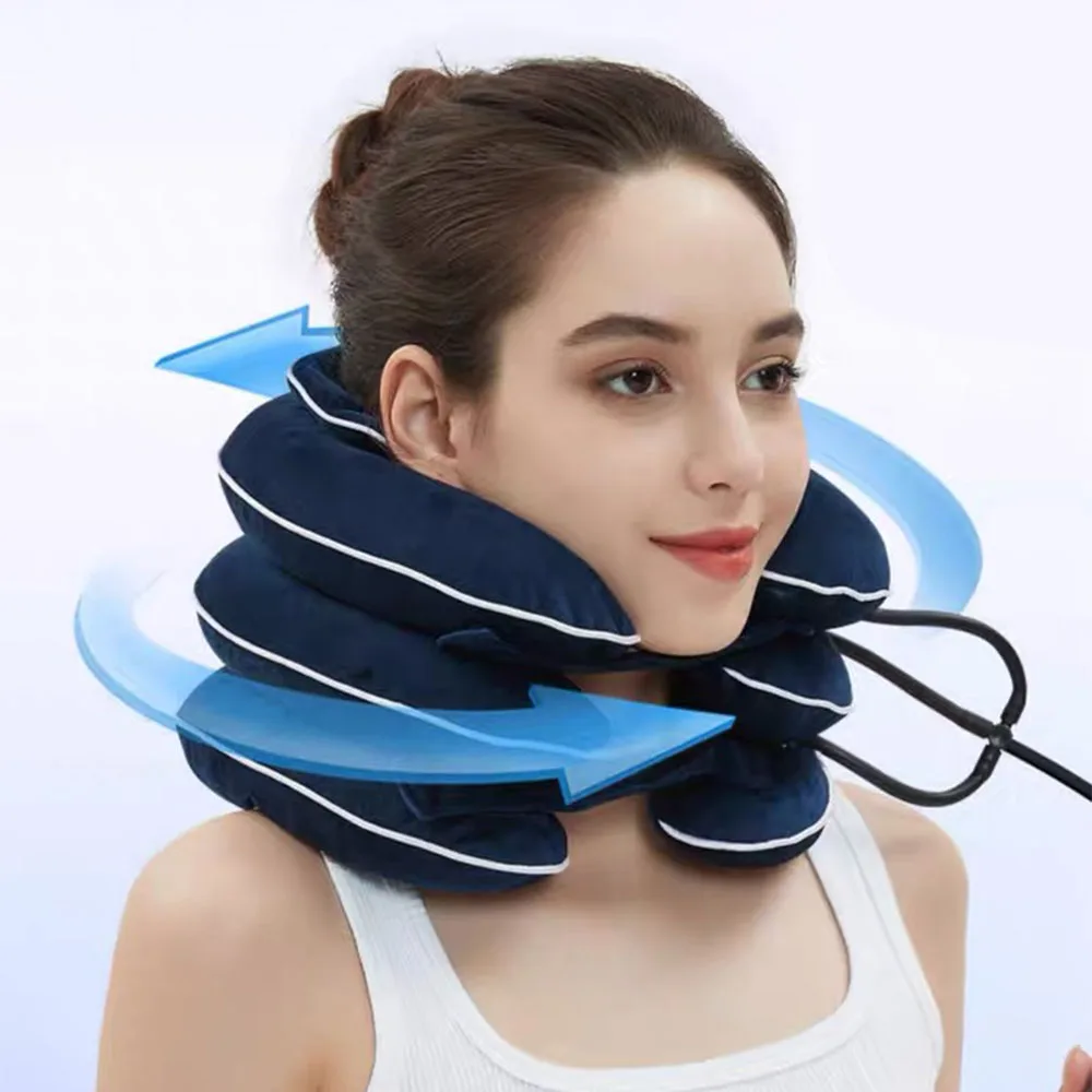 Customizable Cervical Neck Traction Device,Relief for Chronic Neck & Shoulder Alignment Pain,Inflatable Neck Stretcher Collar
